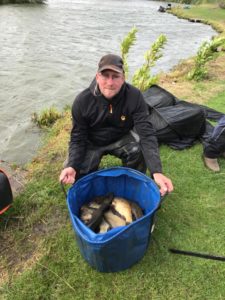 Qualifier Andy Bennett with part of his 292.9.0. Catch