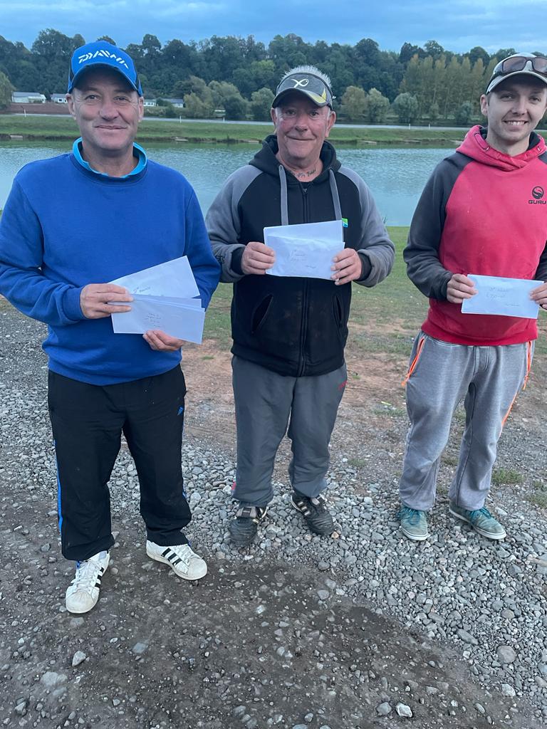Max Higgott (middle), with a perfect score of 3pts . Ray lamb was second overall 4pts (weight advantage) (left) and Neil Colcombe third 4pts as well (right).